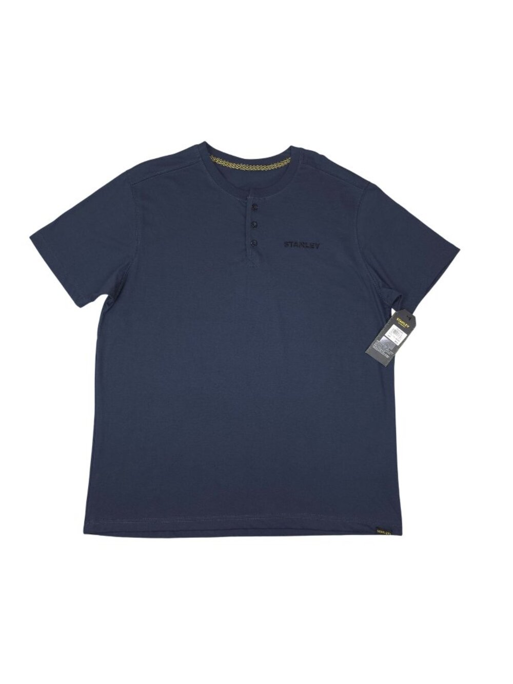 Stanley Workwear Henley Short Sleeve T-Shirt M Navy Blue Cotton Polyester Blend